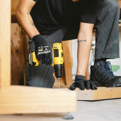 Kebada Safety Work Gloves,120 Pairs Bulk Pack, Touchscreen, PU Coated, Ideal for Warehouse, Construction, Gardening and Mechanics, Black, Medium