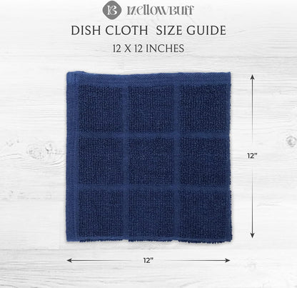 100% Cotton Terry Dish Cloth & Dish Towel, 6 Pack, Super Soft and Absorbent Kitchen Towels, Perfect for Kitchen Cleaning and Dish Washing (Assorted 6 Pack)