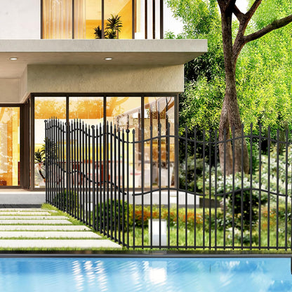 16 Panels Tall No Dig Garden Fence - 40in H x 36ft L 15 Panels + 1 Gate, Reinforced Square Tube Rustproof Animal Barrier, Decorative Metal Fencing for Yard & Outdoor Dog Pet Play Areas