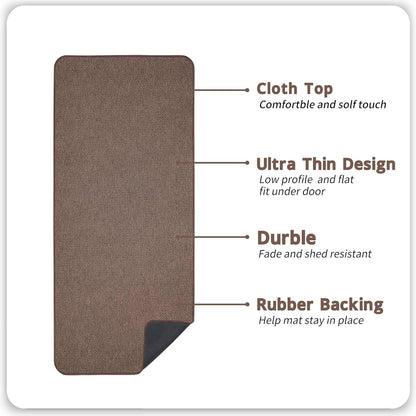 Bath Mat,Ultra Thin Bathroom Runner Rugs,Large Bath Mats for Bathroom,Quick Dry,Non-Slip,Machine Washable,Low Pile,Bath Rug,Shower Outside,Sink,Home Decor Accessories.Brown,1'5"x4'11"（17x59inch）