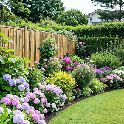 Natural Bamboo Fence, 6 feet x 8 feet Bamboo Fencing Screen for Garden, Rolled Privacy Fence Screen for Indoor or Outdoor (1.8m x 2.4m Approx)