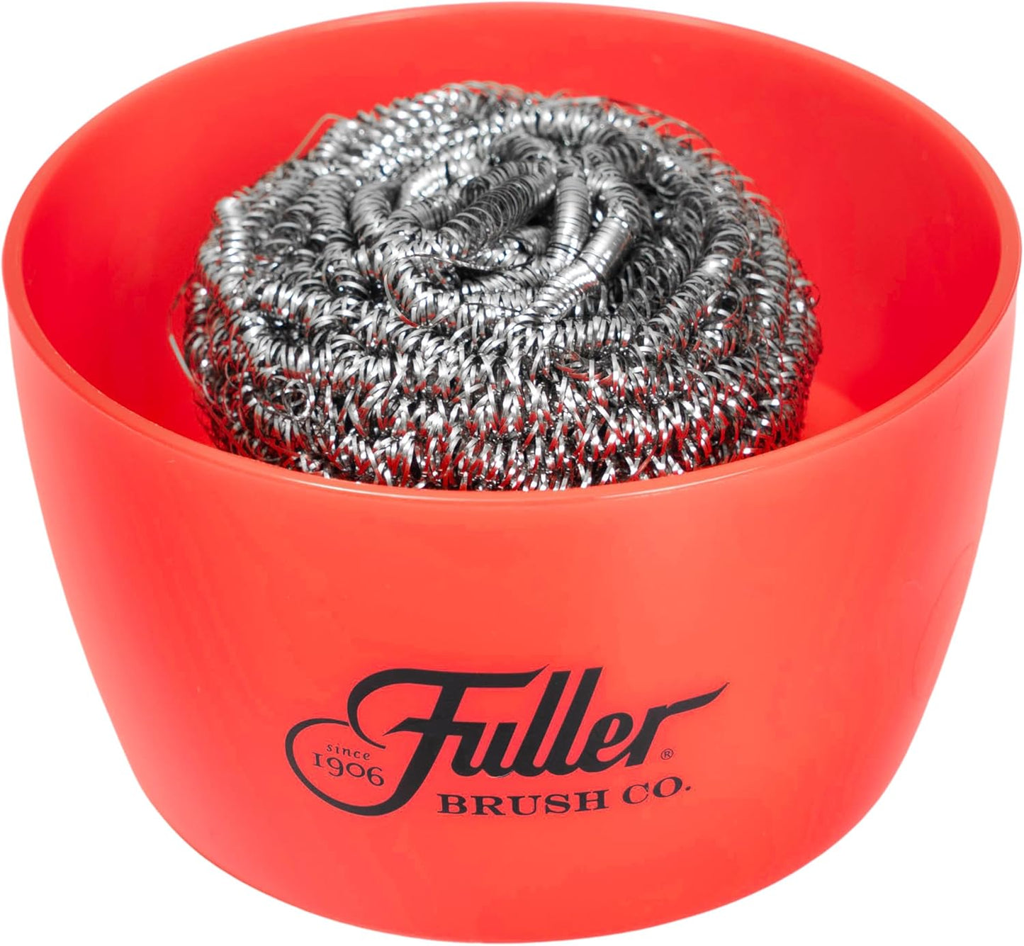 Fuller Brush Handy Holder with Drain Rack – Small Sink Caddy for Organizing Cleaning Sponges & Tools – Removable Drain Tray, Dishwasher Safe – Red