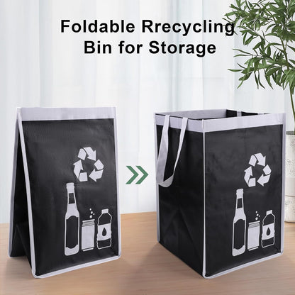 Recycle Waste Bag for Kitchen Home- Indoor Recycling Bins Trash Sorting Organizer, Reusable and Waterproof, 2 Pack