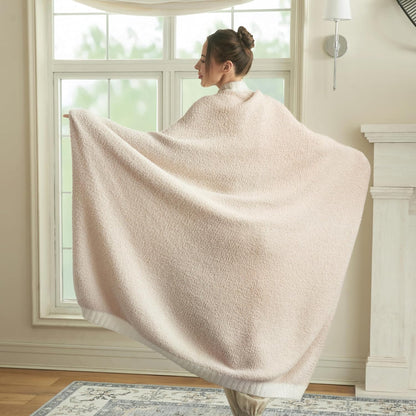 Joiedomi Throw Blanket for Couch Bed Sofa, Beige Knitted Blankets Gifts for Women Mom Girls, Cozy Cute Soft Throw Home Room Decor Aesthetic for Women Mothers Birthday Gifts 50x70 Inches