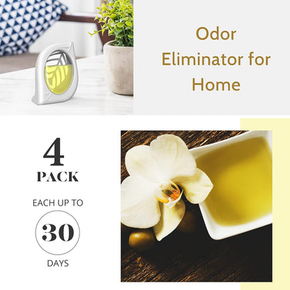 Air Freshener for Home, 4 Pack, Vanilla, Odor Eliminator for Small Area Closets Bathroom Pets Strong Odor, Up to 120 Days