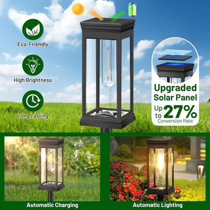 BesLowe 【Upgraded】 Solar Pathway Lights Outdoor, 8-Pack Large LED Solar Light Outdoor Waterproof, Super Bright Outside Lights for Yard, Sun-Powered Landscape Lighting for Garden Walkway, Warm White
