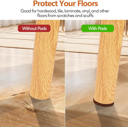 Furniture Pads Felt Pads 300 Pieces Huge Pack Furniture Felt Pads, Self Adhesive Anti Scratch Floor Protectors for Furniture on Hardwood Tile Floor, with 60 Cabinet Door Bumpers, Brown