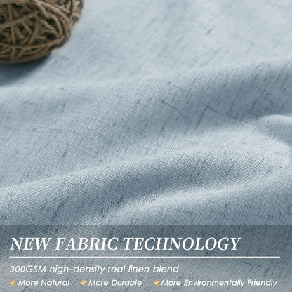 BOODII Blue Black Out Curtains 80 Inch Long for Bedroom Window Room Darkening Full Light Blocking Curtains Back Tab Neutral Elegant Nursery Baby Blackout Curtain Thermal Insulated Linen Drapes 52x80