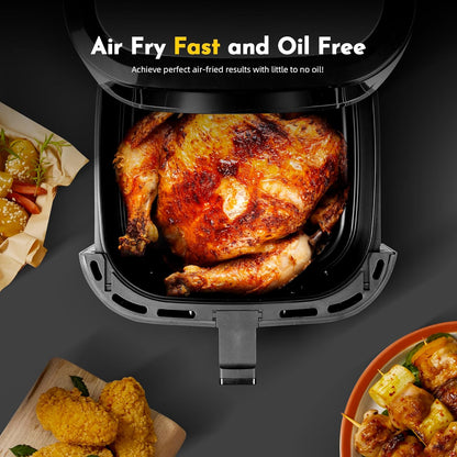8.5QT Air Fryer, Family Size Digital Air Fryers, Nonstick Square Basket, Smart Touchscreen with 8-Preset, Air Frying, Reheat Leftovers, Party Food, Fast Cooking, Dishwasher-Safe, for Kitchen
