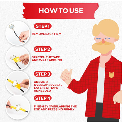 XFasten Self-fusing Silicone Tape Pro, Yellow, 1.5-Inch x 15-Feet, 30mils Non-Adhesive Thick Silicone Repair Tape for Leaky Pipe Drain, Tool Grip, Electrical Wires, PVC Pipe Leak, and Water Sealing