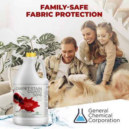 General Chemical Stain Shield Spray - Safe Fabric Protector Spray and Stain Guard 5816 for Upholstery, Carpets, Rugs, Drapes & More - Impermeable Protectant Spray for Outdoor & Indoor Use - 1 Gallon