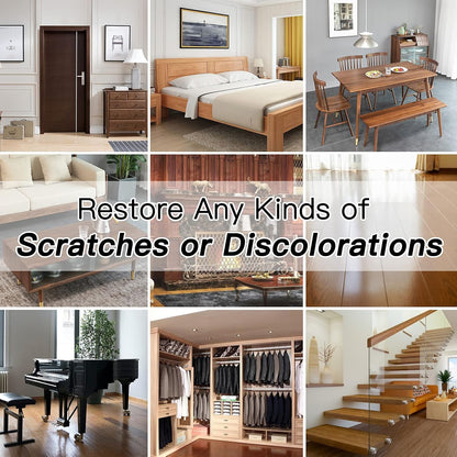 SEISSO Wood Furniture Repair Kit, 42 Pcs Wood Filler and Touch Up Markers with Wax Sticks, Vinyl Floor Repair Kit for Scratches, Cracks, Holes, Discoloration for Door, Stain, Floor, Table, Cabinet