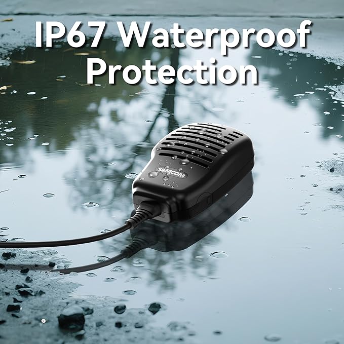 SAMCOM Walkie Talkie Speaker Mic,IP67 Waterproof 2 Pin Shoulder Speaker Label Mic 2 Pin for FPCN30A FPCN10A FWCN30A, 2 Packs