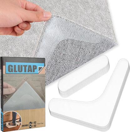 24 PCS Carpet Tape,Carpet Edge Anti - Curling Fixer, Non-Slip Carpet Pad Suitable for Tiles and Hardwood Floors