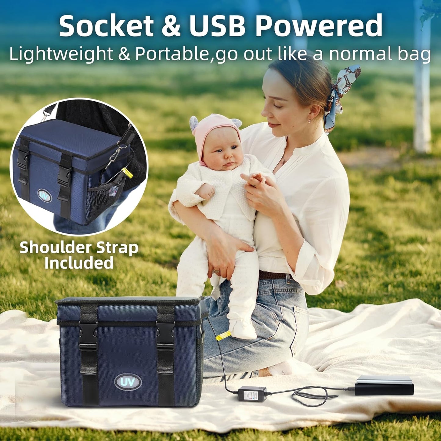 UV Sanitizer Box, 12L Portable Sanitizing and Cleaning Machine with 3-Level Timer, Foldable UV Cleaner Box for Toys, Mask, Towel, Key， Baby Bottle, Etc. Ozone Free UV Cleaning Box ﻿