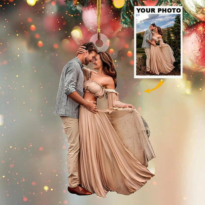 NAZENTI Personalized Couple Photo Ornament, Couple Keychain Gifts for Boyfriend Girlfriend Him Her, Faceless Portrait Ornament, Couple Gift for Anniversary, Birthday, or Valentines Day