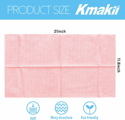 KMAKII Handi Wipe Reusable Cloths - Multi-Purpose Disposable Dish Cloths and Towels, Ultra Absorbent, Fast-Dry, Durable Cleaning Wipes for Kitchen and Home, 4colors, 11.8 x 21 inches, Pack of 80