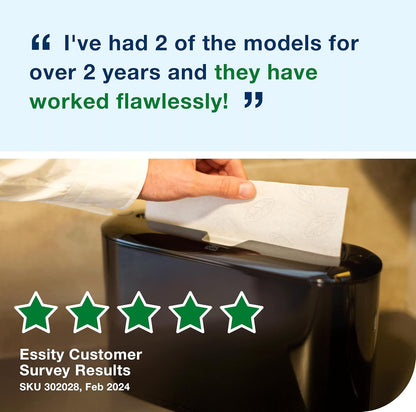 Tork Xpress Paper Towel Dispenser, Black, Single-Dispensing, Compatible with H2 Refills, Space-Saving Design (302028)