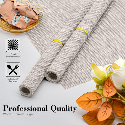 CADONO Placemats Set of 6 Washable Indoor/Outdoor Vinyl Place Mats for Dining Table Durable Non-Slip Heat Resistant PVC Weave Table Mats（Ocean Geode）