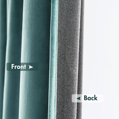 MIULEE Teal Velvet Curtains Thermal Insulated Blackout Curtain Drapes for Bedroom Living Room Darkening 63 Inches Long Curtains Panels Rod Pocket Set of 2