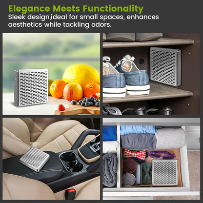 Refrigerator Deodorizer,10 Years Long Fridge Odor Eliminator,Car Air Freshener,Closet Odor Absorber,Outperforms Baking Soda and Bamboo Air Purifying Bags，Stainless Steel