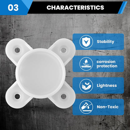 10 Pcs 3/4" PVC Flange Fittings, Table Screw Caps PVC Fittings for DIY Table Leg Support Feet, Furniture and Storage Shelves