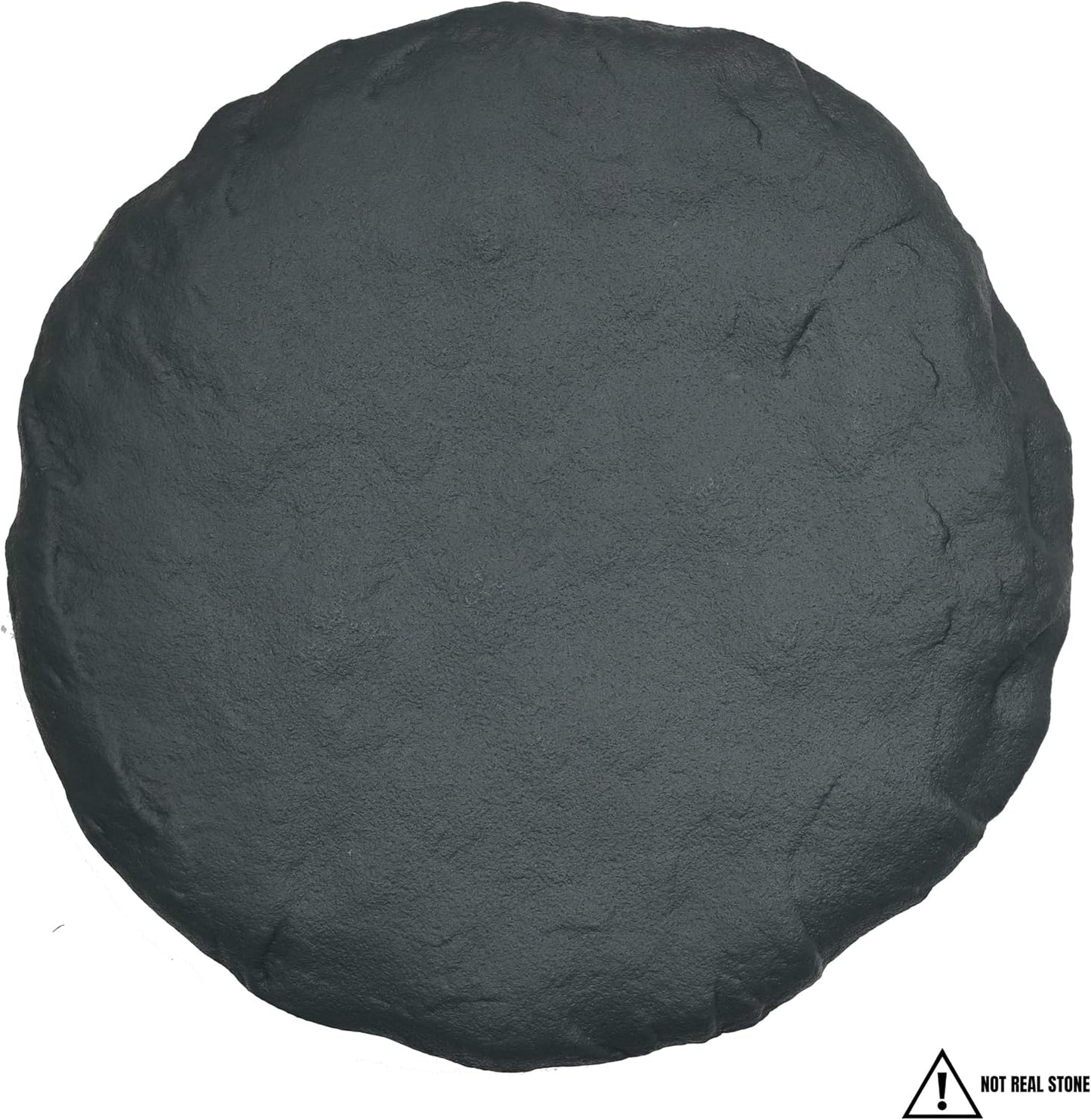 Ei Circular 15.5” Stepping Stones with Ground Stakes - Home or Garden Step Stones for Outdoor Walkway or Pathway Pavers - Resin Material (8, Slate Grey)