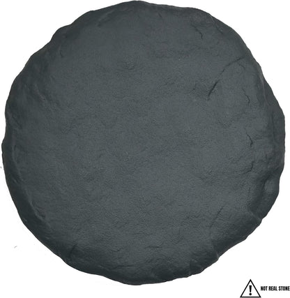 Ei Circular 15.5” Stepping Stones with Ground Stakes - Home or Garden Step Stones for Outdoor Walkway or Pathway Pavers - Resin Material (8, Slate Grey)