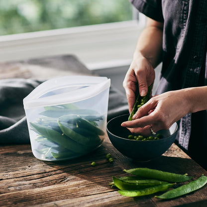 Stasher Premium Silicone Reusable Food Storage Bowl, 4-Cup, Clear, Microwave, Sous Vide, Dishwasher, Oven and Freezer Safe, Travel Container, BPA Free, Leak-free, Eco-friendly