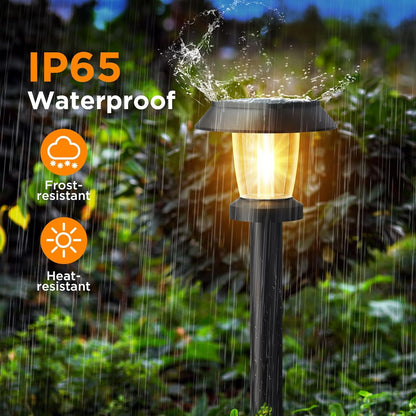 ALEPOD Solar Pathway Lights Outdoor - 12 Pack Solar Powered Garden Lights Waterproof, Decor Landscape Lighting with Three Lighting Modes for Yard, Lawn, Walkway, Driveway, Warm White