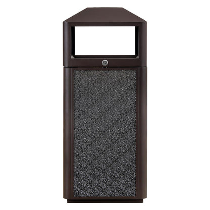 Square Waste Container with Dome Lid | Commercial Outdoor Garbage and Trash Container,Coffee 15 Gallon