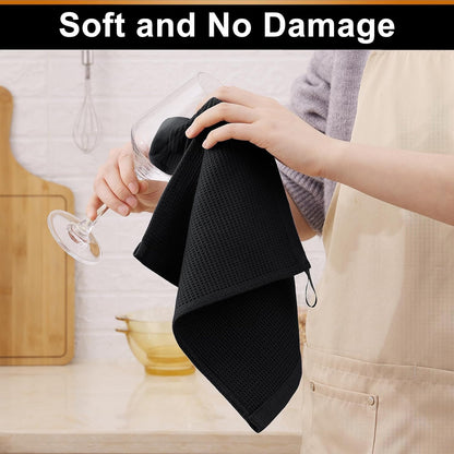 Homaxy 100% Cotton Waffle Weave Dish Cloths - 8 Pack Soft and Absorbent Dish Towels - 12 x 12 Inches Quick Dry Dish Rags - Multiple Colour