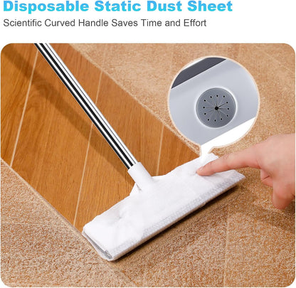 IMHO Mesh Screen Cleaner, Glass Wiper, Dust Paper Clip，3 in 1 Wet and Dry Screen Cleaner with Long Handle Wiper for Shower, Glass, Floor, Tile Walls, Car Windshield, White