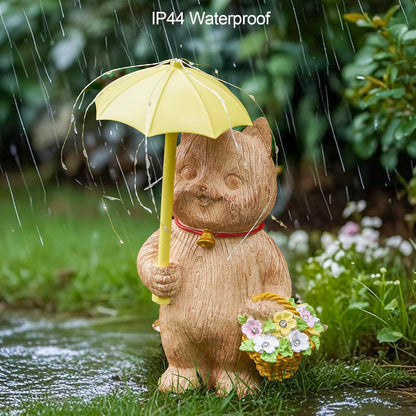 RM ROOMERS Cat Garden Decor with Lights Outdoor Solar Cat Statue Decor for Yard Porchm Lover Gifts for Women Lights Gardening Housewarming Retirement Lawn Ornaments