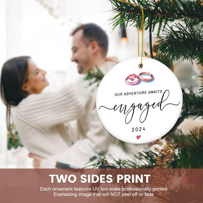 Engagement Christmas Ornament for Newly Engaged - Just Engaged Gift for Bride to Be by [Brand]