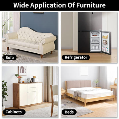 Ezprotekt 5" Round Felt Furniture Movers Sliders for Hardwood Floors, 8 Pcs Reusable Felt Furniture Moving Pads for Heavy Duty Bed Sofa Fridge Couch, Move Item Easily and Quickly (Black)