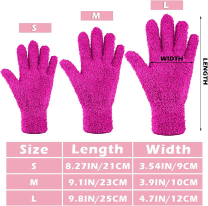 Patelai 3 Pairs Microfiber Plant Dusting Gloves Leaf Cleaning Gloves for Indoor Plants, Blinds, Furniture, House(Medium,Purple, Blue, Rose Red)