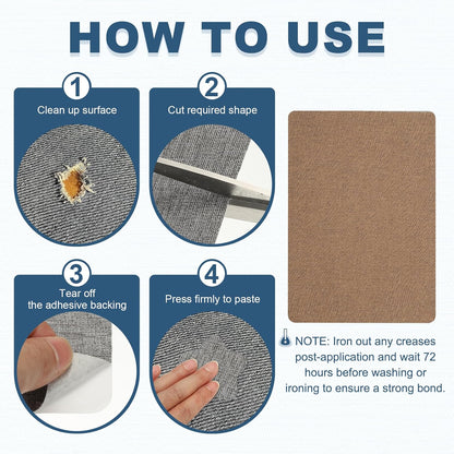 PATIKIL 8x11 Inch Linen Repair Patches, 2Pcs Self-Adhesive Fabric Patch for Sofas Tote Bags Furniture Car Seats Clothes Tents, Brown