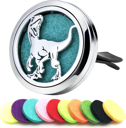 AZNECK Car Essential Oil Diffuser Vent Clip Car Diffuser Vent Clips Dinosaur Air Freshener 10 Felt Pads Car Accessories for Women Gifts