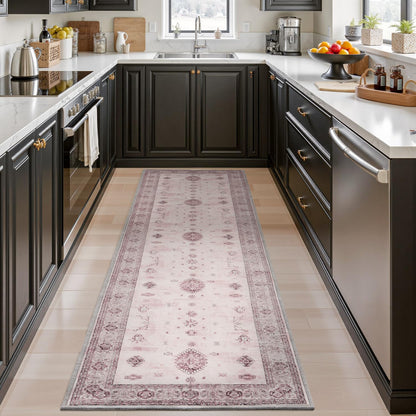 AMOAMI Vintage 2X10 Runner Rug Non Slip Soft Runners for Hallways Washable Hallway Runner Rug Bedside Rugs for Bedroom Long for Hallways Entryway Laundry Room Stair Kitchen Bathroom