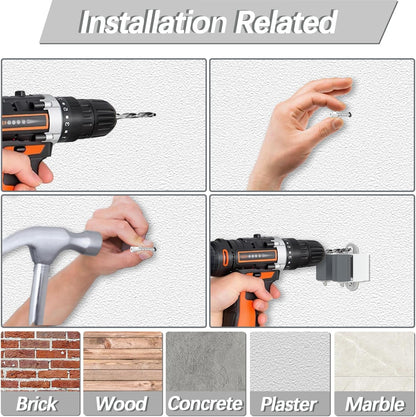 3-H Broom Holder Wall Mount 12 Pack, Mop and Broom Holder Wall Mount for Hanging and Organizing Shovel,Rake,Brush,Yard Tools in Laundry Room Garden Garage (grey)