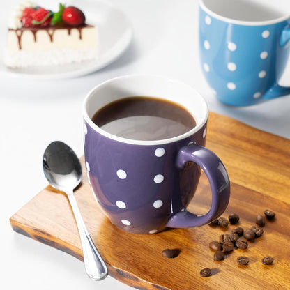 bestone Coffee Mugs Set of 6，17 oz Large Coffee Mugs, Ceramic Mugs with Handles,etc Coffee Mugs, Cups for Coffee Cereal Latte ，Microwave & Dishwasher safe，Vibrant Colors