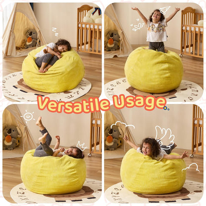 Bean Bag Chairs Teardrop Bean Bag Chair Beanbag Chair with Memory Foam Filled Machine Washable Cover for Living Room, Bedroom (Small,Yellow)