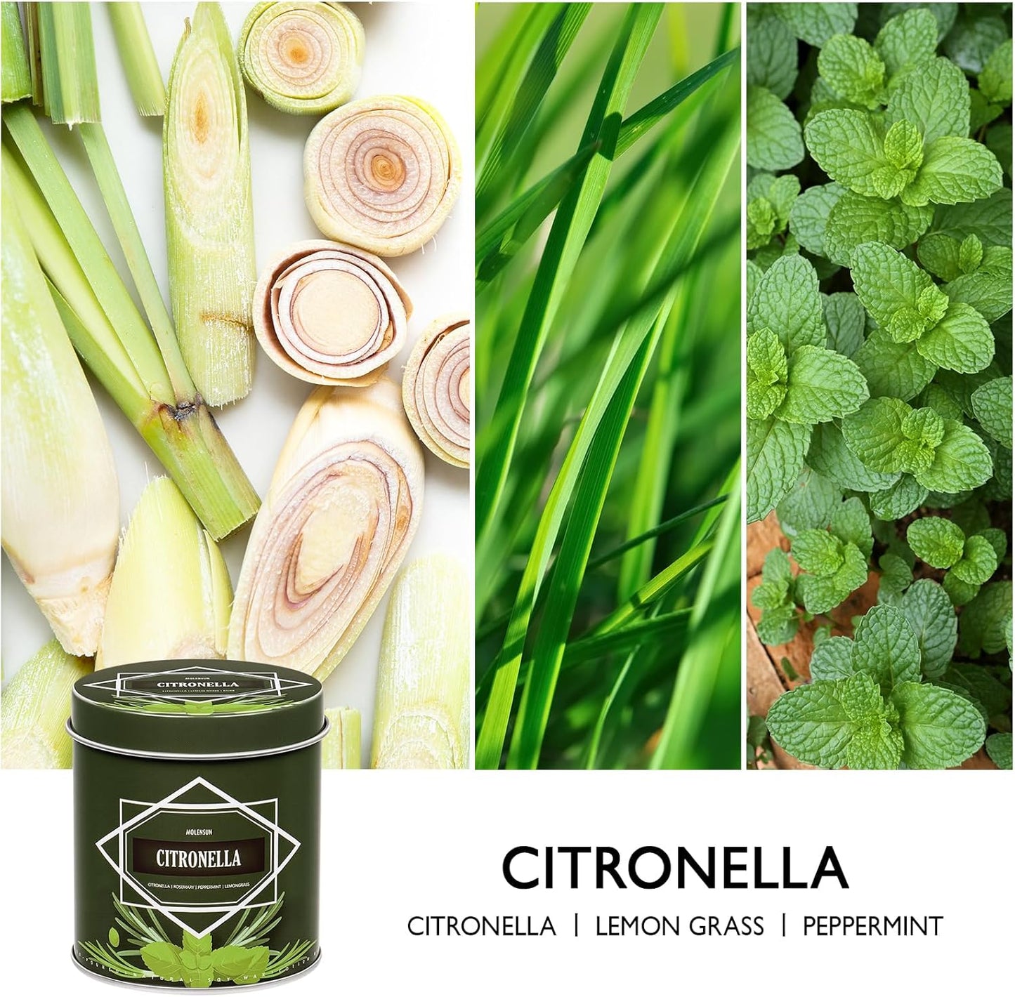 Citronella Candles Outdoor 6-Pack, Total 54oz Citronella Candles for Outside Patio, Camping & Garden, Summer Gifts for Indoor Home Scented, 50-Hour Burn Time, 9 Ounce Each