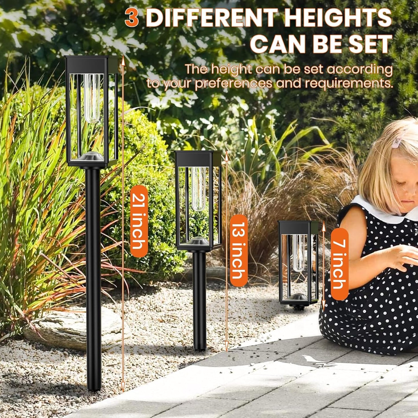 Solar Pathway Lights Outdoor, 2 Pack Bright Solar Lights Outdoor, IP65 Waterproof Solar Garden Lights, Solar Powered Landscape Lighting for Yard Patio Walkway Driveway Pathway (Warm White)