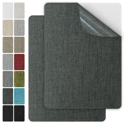 J.CARP 2Pcs Linen Repair Patches, Large Self-Adhesive Fabric Patch for Sofas, Couch, Furniture, Car Seats (8 * 11 inches-2PCS Dark Gray)