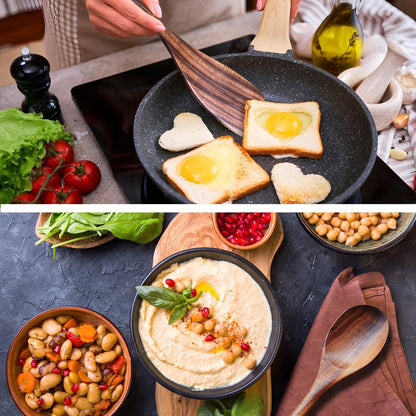 Wooden Spoons for Cooking 10 Pieces Set, Teak Kitchen Utensils Spatula, Wooden Cooking Utensils Spoons, with Spoon Rest, Strainer Spoon, Pasta server, Fried Spatula and Salad Fork, Utensil Holder