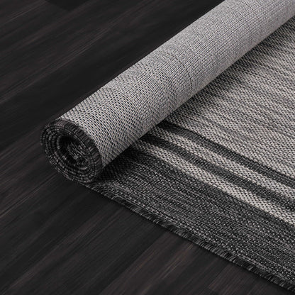 Bordered Outdoor Rug 10x14 Washable Outside Carpet for Indoor Patio Porch Waterproof Easy Cleaning Non Shedding Area Rugs Dark Gray 10 x 14