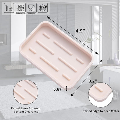 Silicone Kitchen Sink Organizer Tray for Multiple Usage,Easy Clean Sponges Holder for Kitchen Bathroom Counter or Sink,Dish Soap Dispenser,Scrubber,Bottle,Cup Tapioca 4.9”x 3.2”