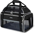 Lekereise Top-Expandable Pet Carrier 17x11x9.5 Inch Alaska Hawaiian Airline Approved Soft Sided Underseat to 12lbs Travel Carriers for Small Cats and Dogs with Locking Safety Zippers Anti-Scratch Mesh